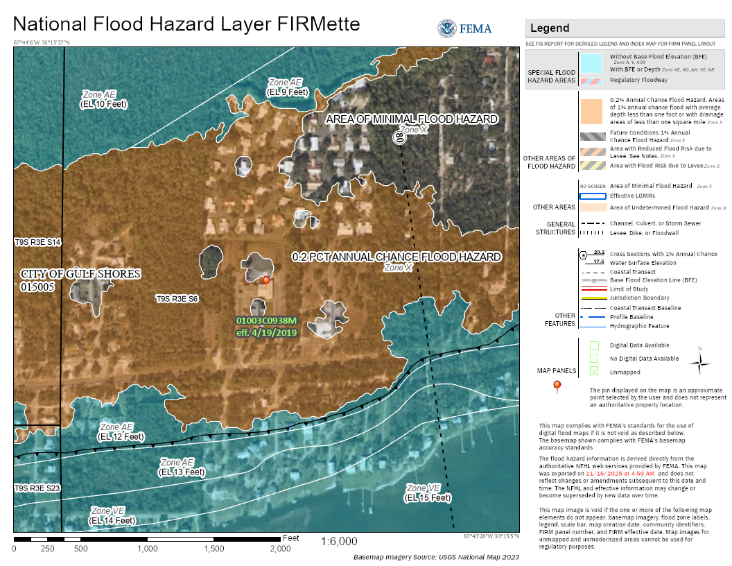 FEMA Flood Map for St. Andrew Area